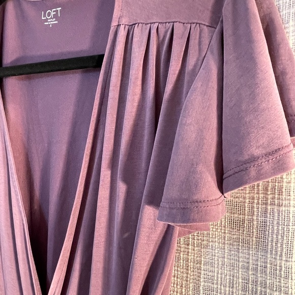 Flutter sleeve wrap blouse, knit wrap top loft - Picture 3 of 5